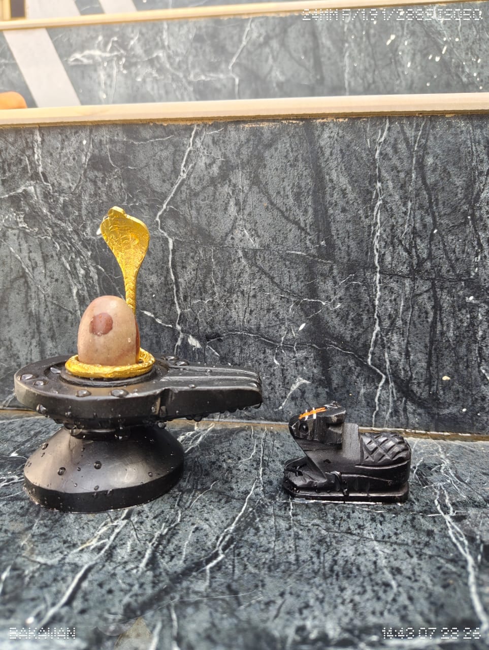 2 Inch Narmadeshwar Shivling with Natural Tilak Mark & Nandi